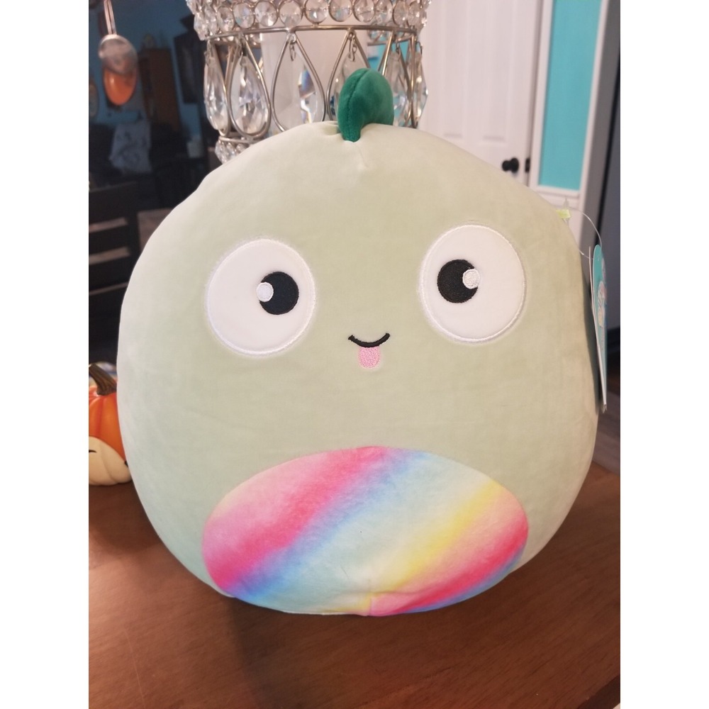 NWT 12" Squishmallows Kent the Green Chameleon W/ Rainbow Belly Kellytoy 2021